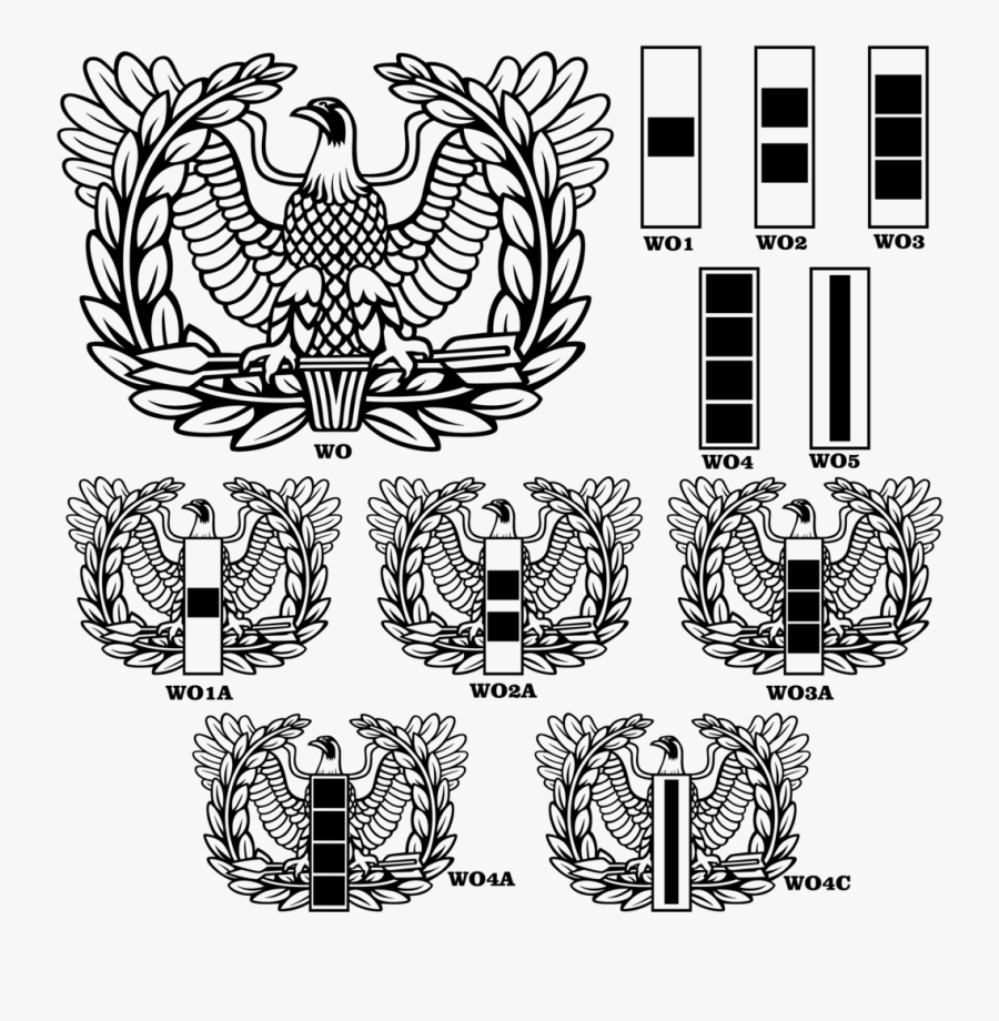 Warrant Officers Rock Choose Your Design - Army Warrant Officer Rank Black And White, Transparent Clipart