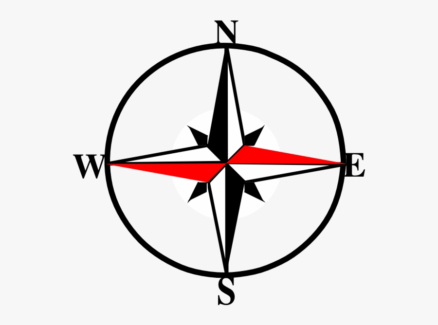 Compass Clipart West Transparent X Free Png - North East South West Symbol, Transparent Clipart