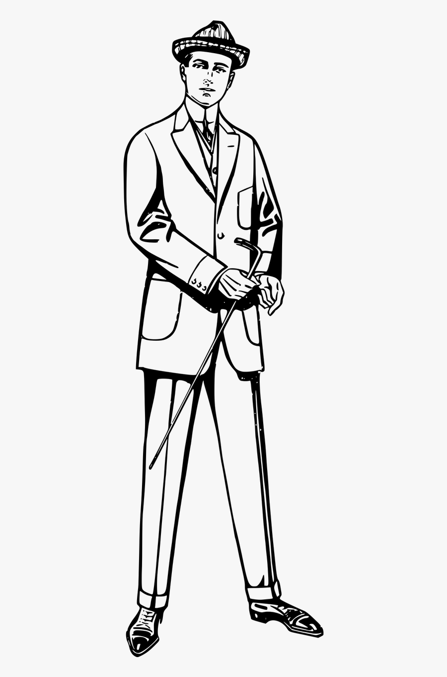 Male Clipart Tall Man - Man Clipart Black And White Png, Transparent Clipart