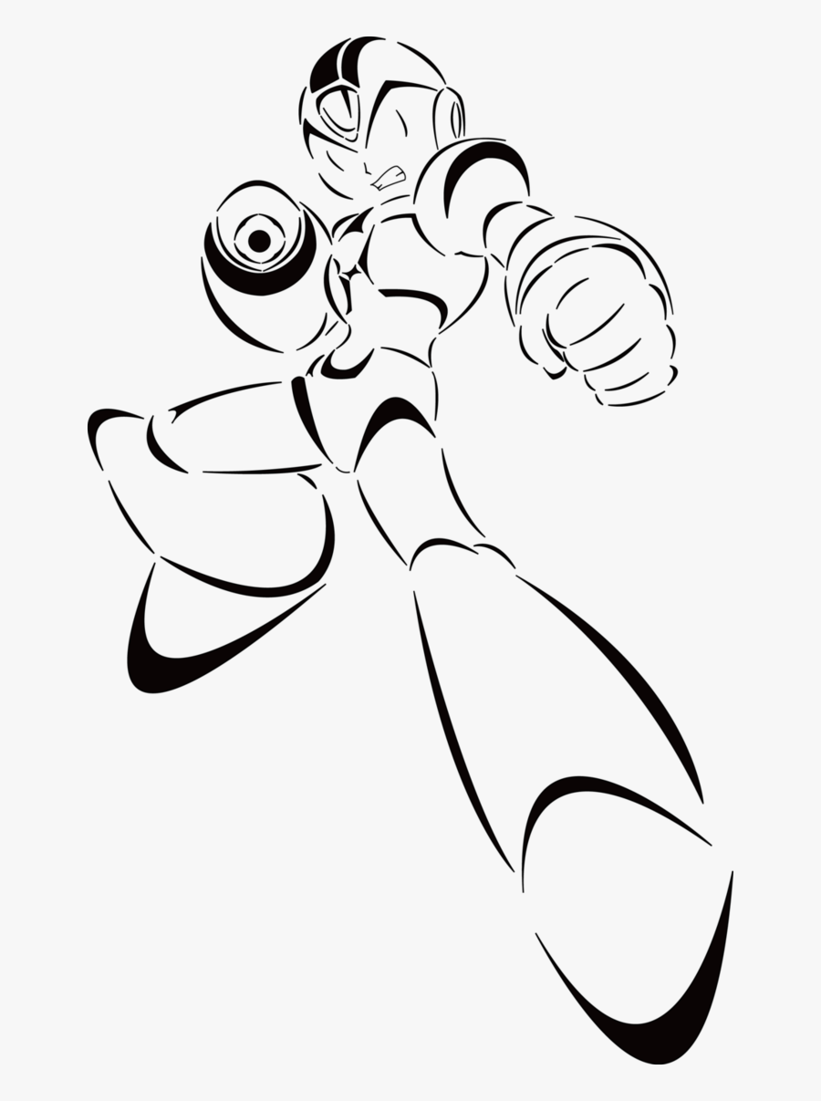 Transparent Video Game Clipart Black And White - Mega Man Clip Art, Transparent Clipart