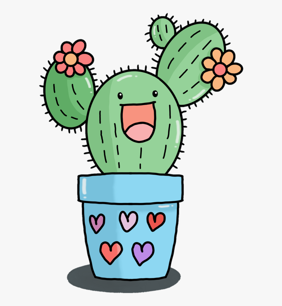 #cactus #cacti #succulent #suculenta #cactusflower - Aesthetic Tumblr Cactus Cartoon, Transparent Clipart