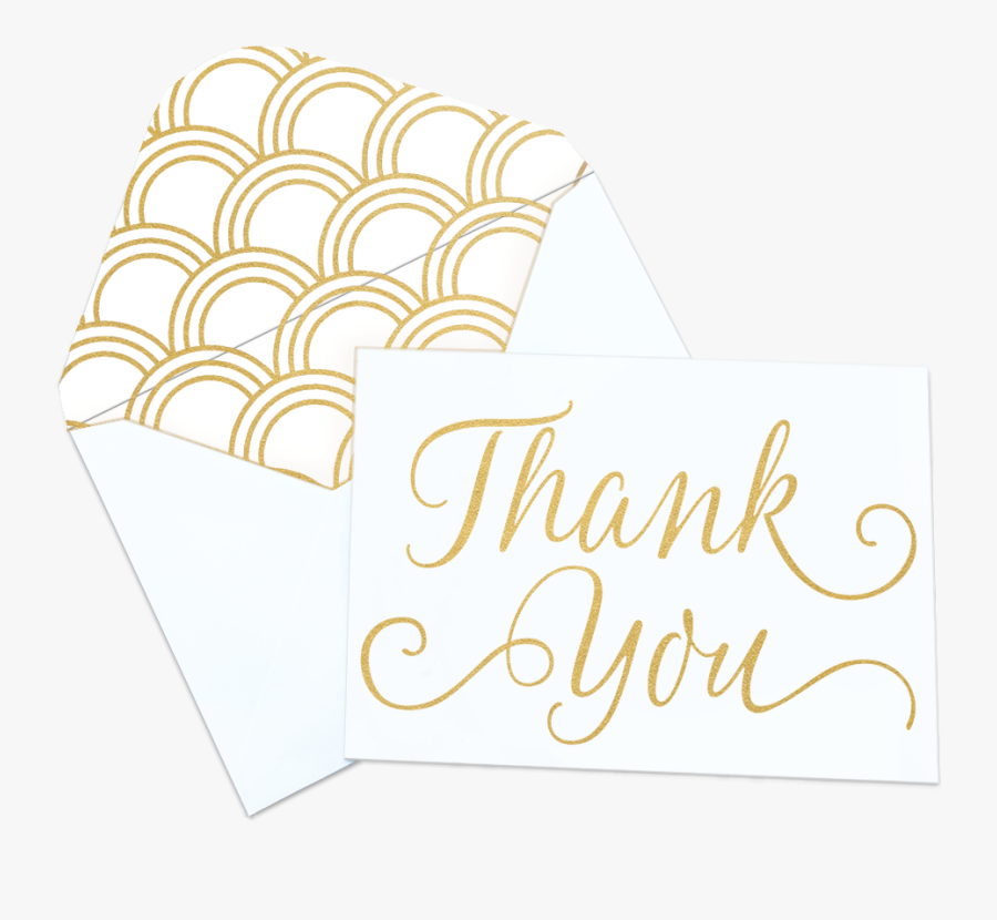 Thank You Card Set Gold Foil Bloom Daily Planners - Calligraphy, Transparent Clipart