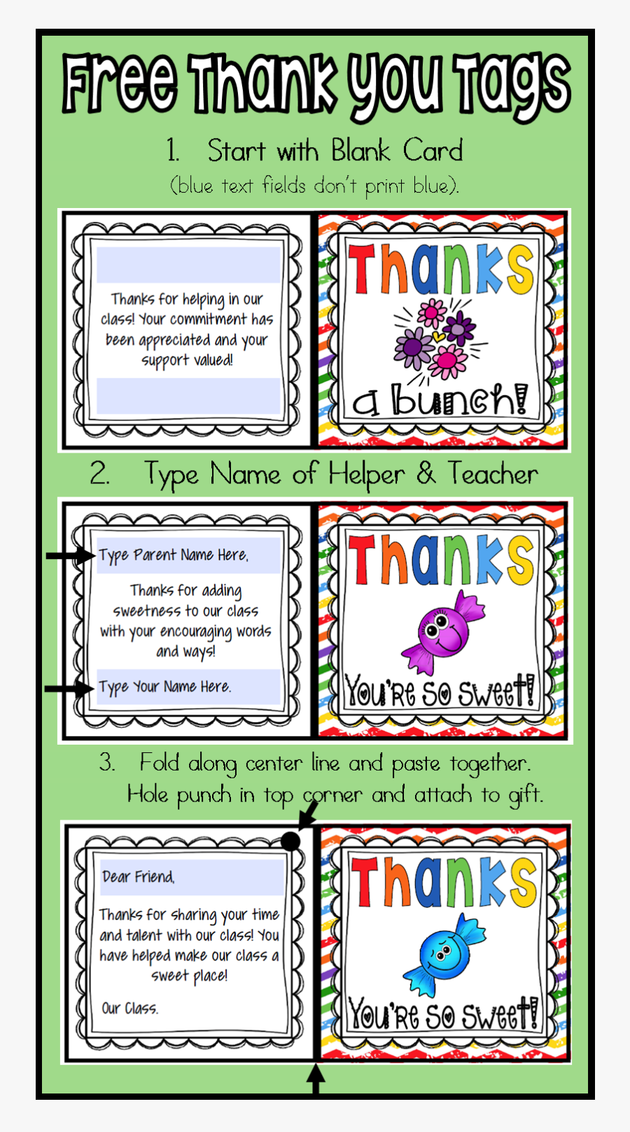 Clip Art Cards For Volunteers Freebie - Thank You Card For Grade 2, Transparent Clipart