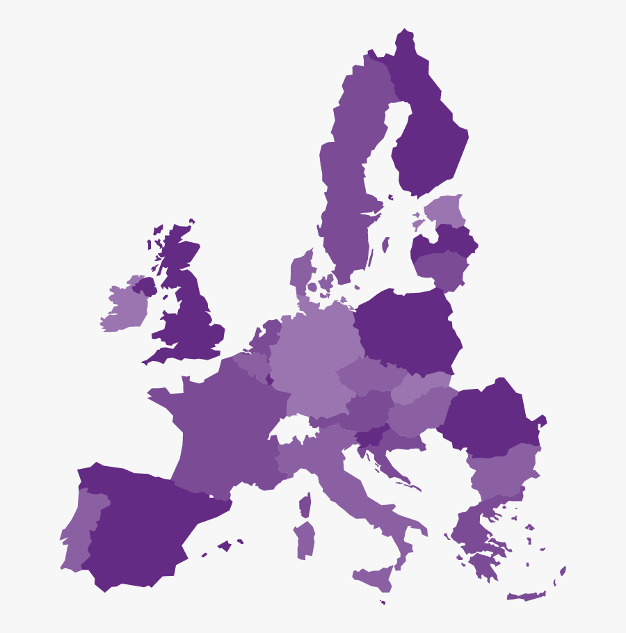 European Union Map Blue, Transparent Clipart