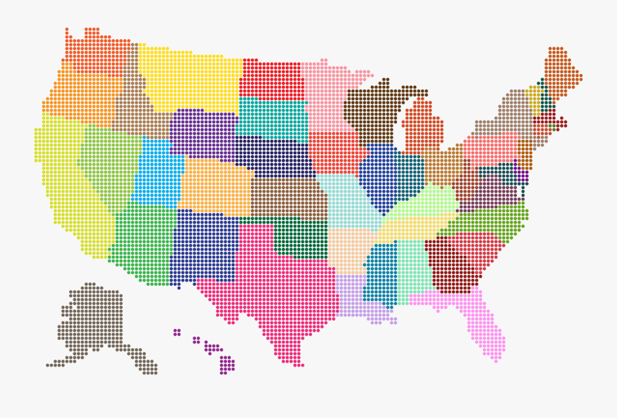 Multicolored Map Dots Big, Transparent Clipart