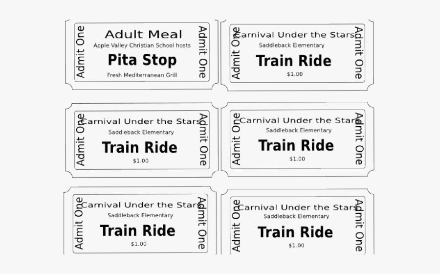 Train Ticket Cliparts - Movie Ticket Template, Transparent Clipart