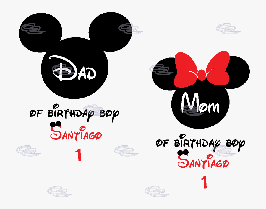 Disney Family Shirts For Dad And Mom Of Birthday Girl - Dad Of The Birthday Boy, Transparent Clipart