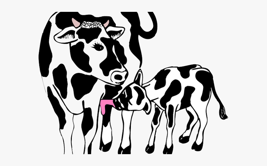 Drawn Farm Animals Svg Cow And Calf Clipart Black And White Free Transparent Clipart Clipartkey