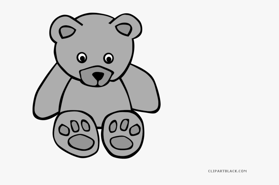 Brown Bear Animal Free Black White Clipart Images Clipartblack - Stuffed Toy Clipart Black And White, Transparent Clipart