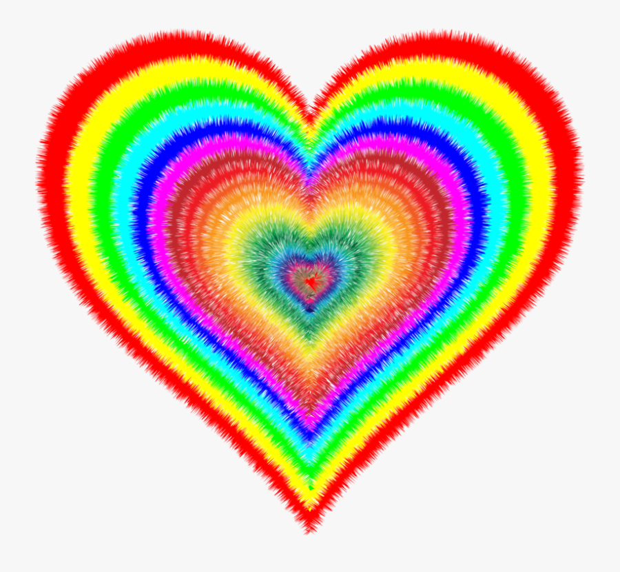 Heart,line,circle - Rainbow In A Heart, Transparent Clipart