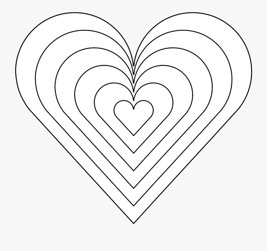 6 Heart 13 4136262 Coloring Book Colouring Sheet Page - Rainbow Heart Coloring Page, Transparent Clipart