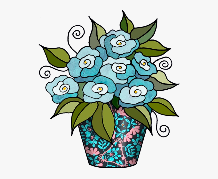 Flowers In Bunches - Pot Of Flowers Clipart, Transparent Clipart