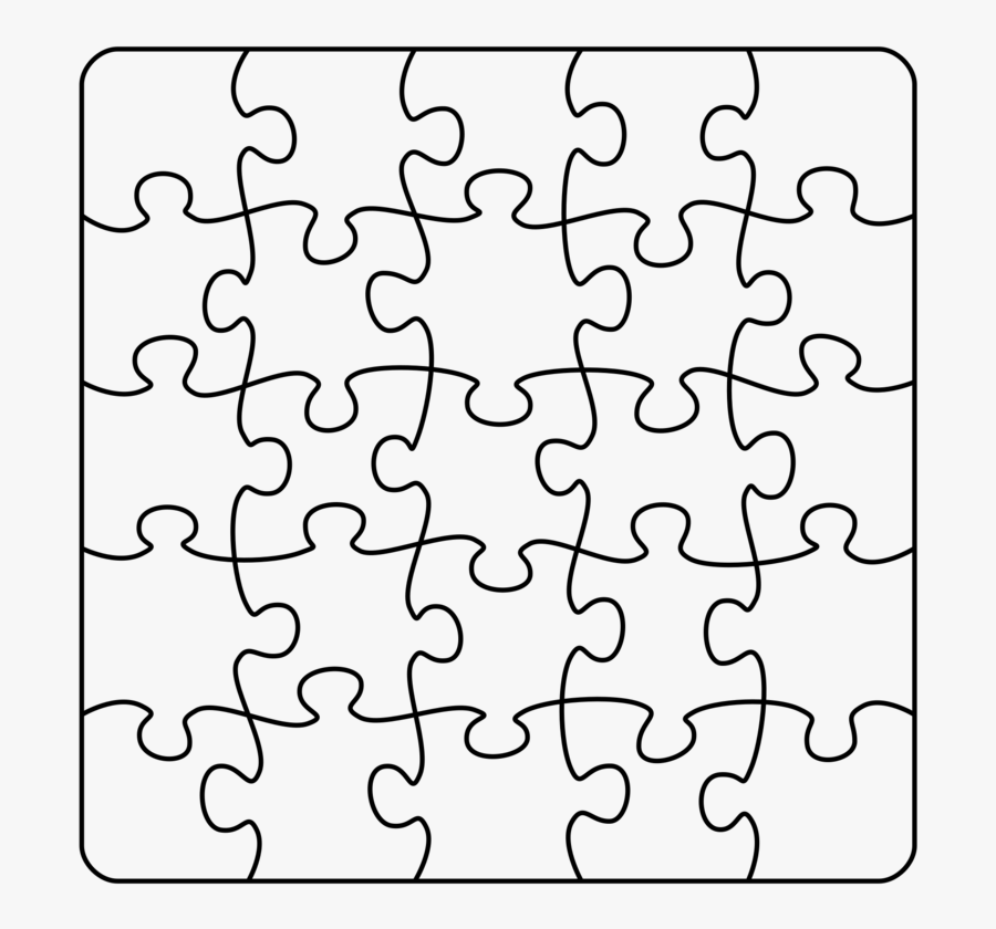 Jigsaw Puzzle A4 5 X 5 Clipart Icon Png - Puzzle Clipart Black And White, Transparent Clipart