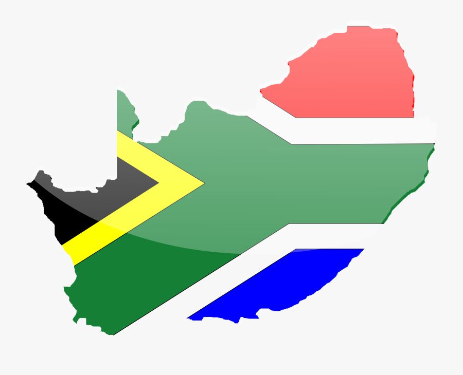 Angle,area,yellow - South Africa Flag Map, Transparent Clipart