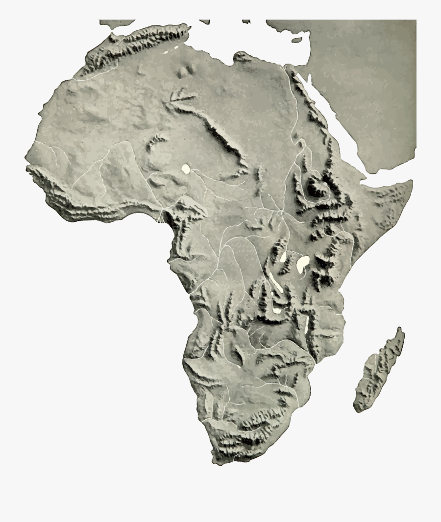 Map Clipart Geographer - Africa Relief Map, Transparent Clipart