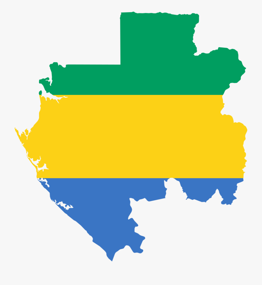 Flag Map Of Gabon, Transparent Clipart