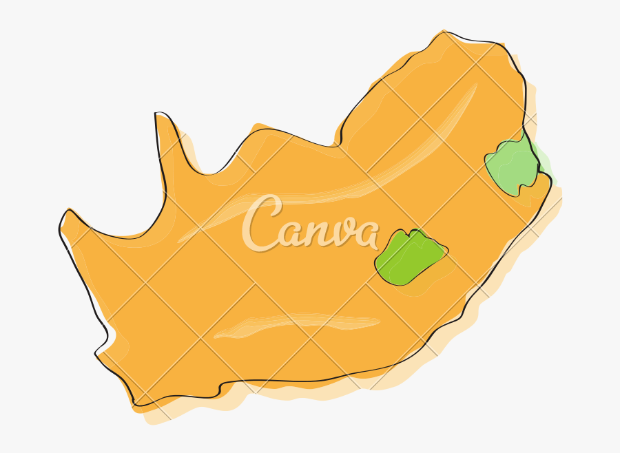 Comic Drawing Of A Map Of South Africa - Illustration, Transparent Clipart