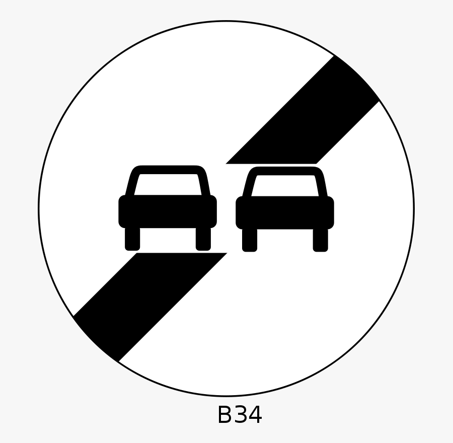 End Of No Overtaking Sign, Transparent Clipart