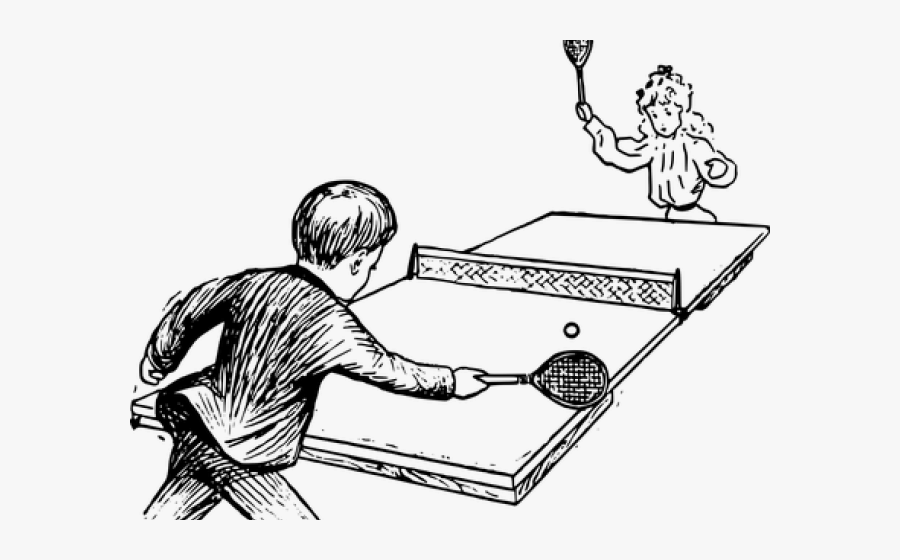 Ping Pong Clipart Animated - Table Tennis Line Art, Transparent Clipart