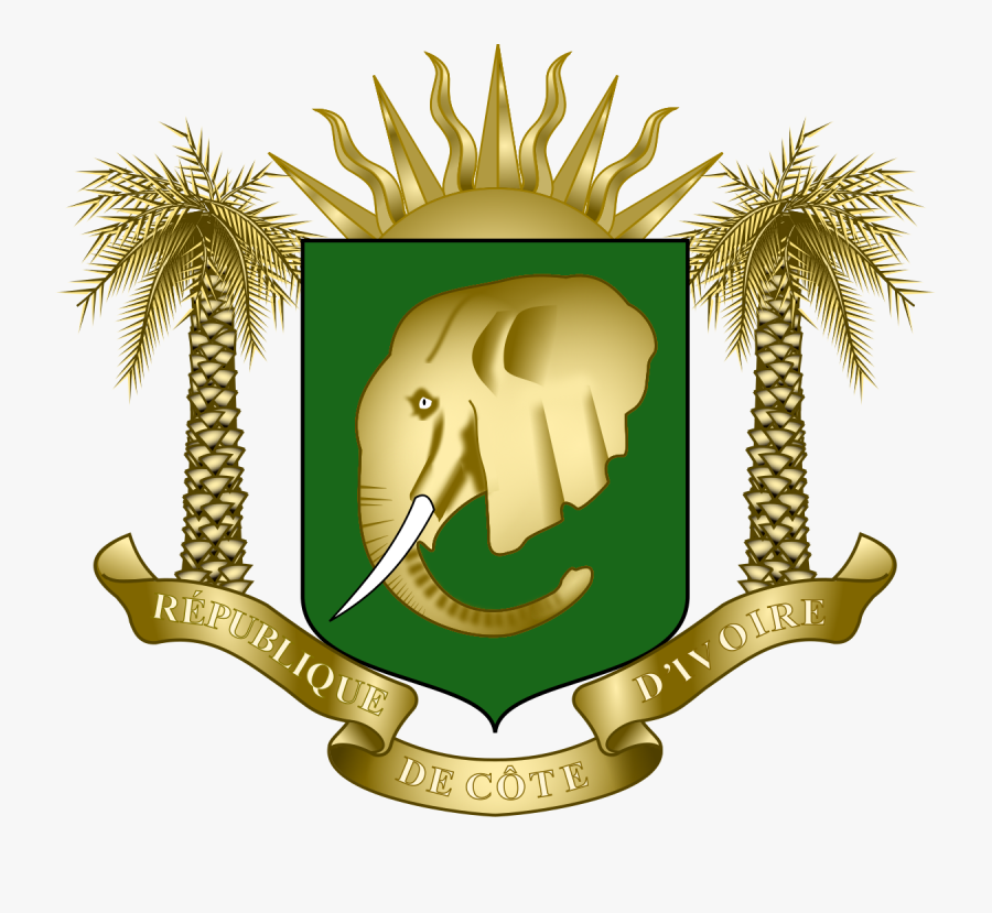 Transparent Elephant Trunk Up Clipart - Ivory Coast Coat Of Arms, Transparent Clipart