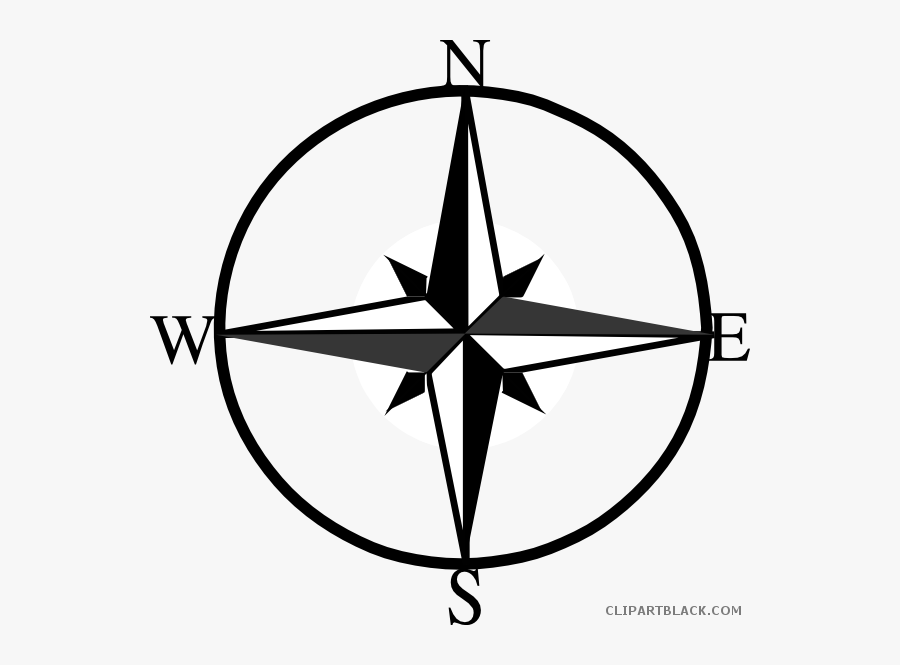North East West Clipartblack - North East South West Symbol, Transparent Clipart