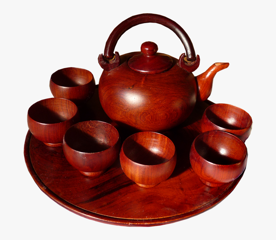 Tea Set Mahogany Wood - Portable Network Graphics, Transparent Clipart