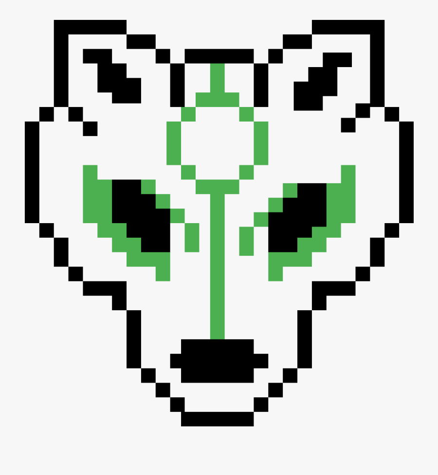 Green Lantern Wolf - Easy Pixel Art Wolf, Transparent Clipart