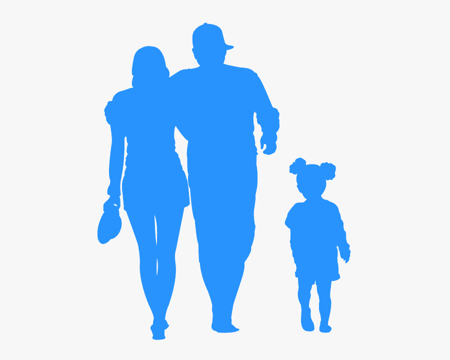 Silhouette Family Walking Png, Transparent Clipart