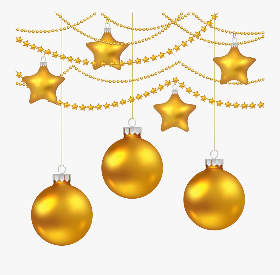 Yellow Christmas Balls Decoration Png Clipart Image - Christmas Decoration Drawing, Transparent Clipart