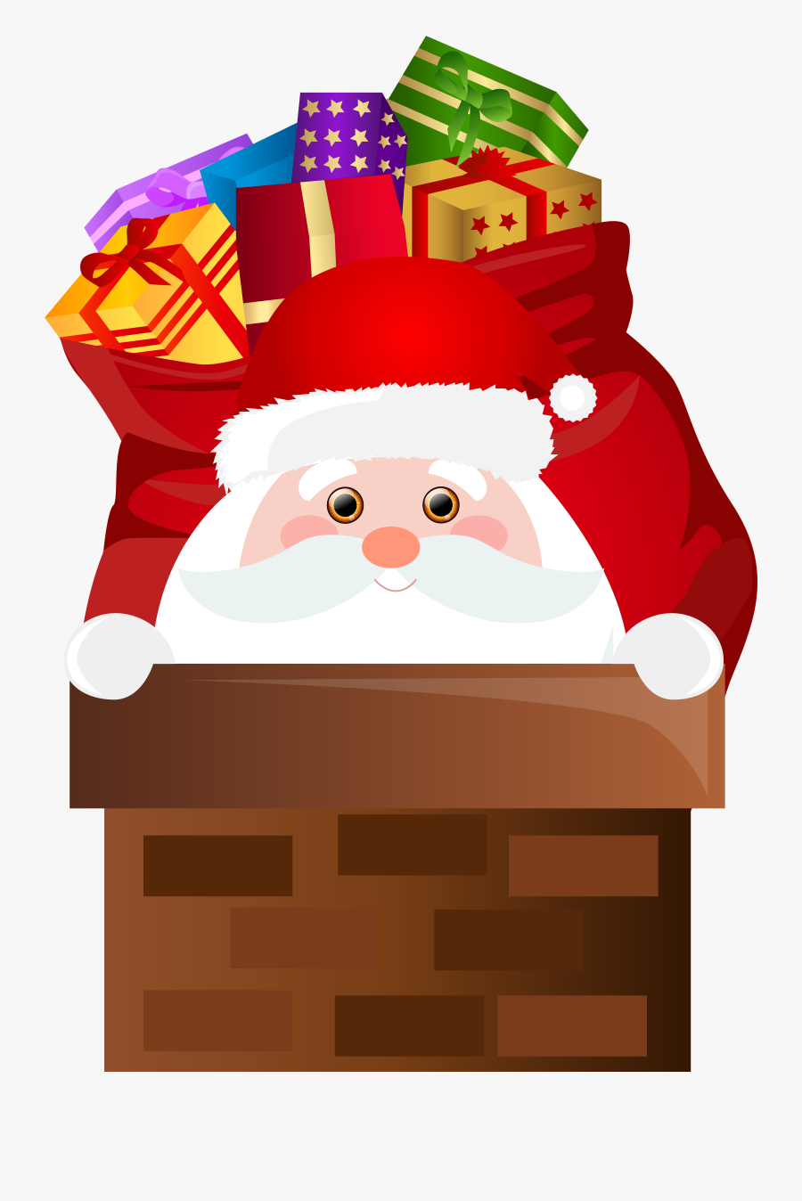 Santa Claus Christmas Clip Art - Clipart Chimney With Santa Claus, Transparent Clipart