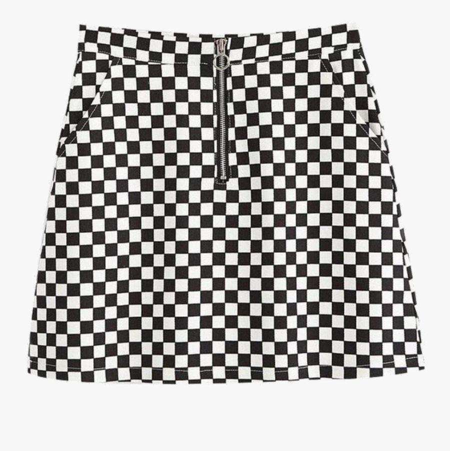 #skirt #skirtpng #checkered #blackandwhite #aesthetic - Checker Skirt, Transparent Clipart
