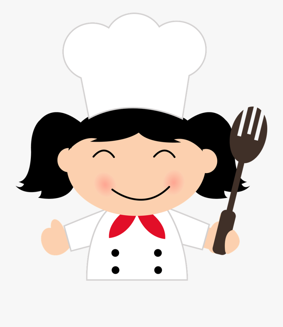 Pizza Clip Art Happy - Cute Chef Girl Cartoon, Transparent Clipart