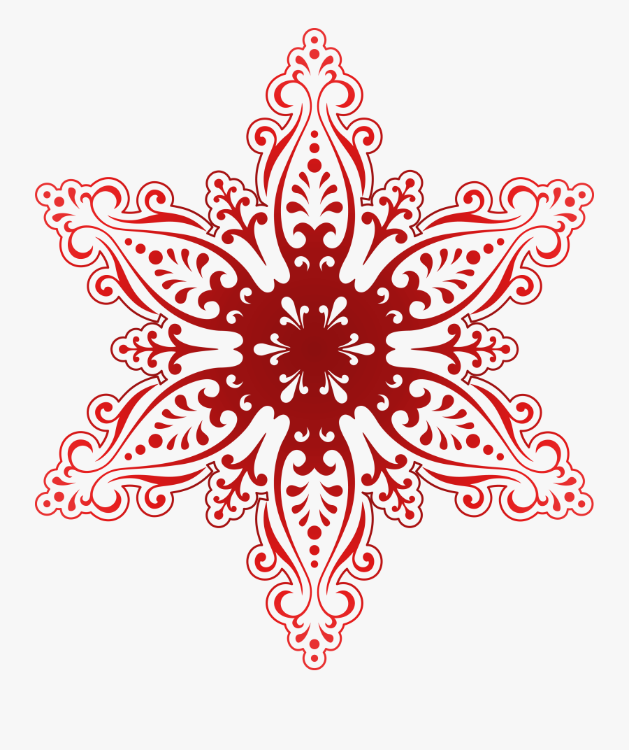 Red Snowflake Png - Snowflake Png, Transparent Clipart