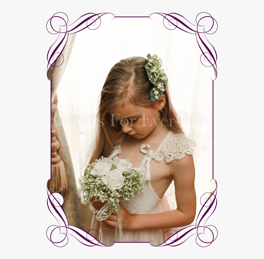 Andrea White Flower Girl Posy Flowers For Ever After - Bouquet For Orchid Flower Girl, Transparent Clipart