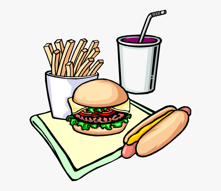 Vector Illustration Of Fast Food Hamburger, Hotdog, - Lanches Vetor Png, Transparent Clipart