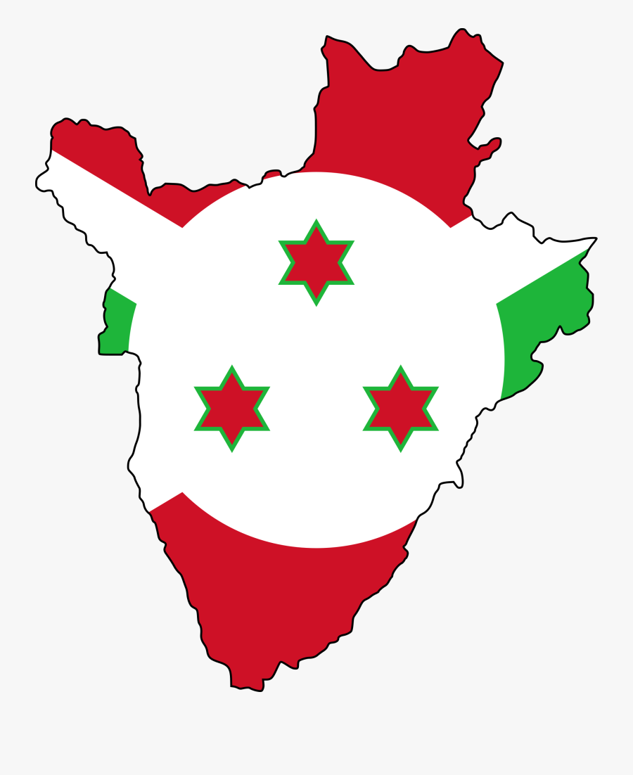 Transparent Great Lakes Clipart - Burundi Map And Flag, Transparent Clipart