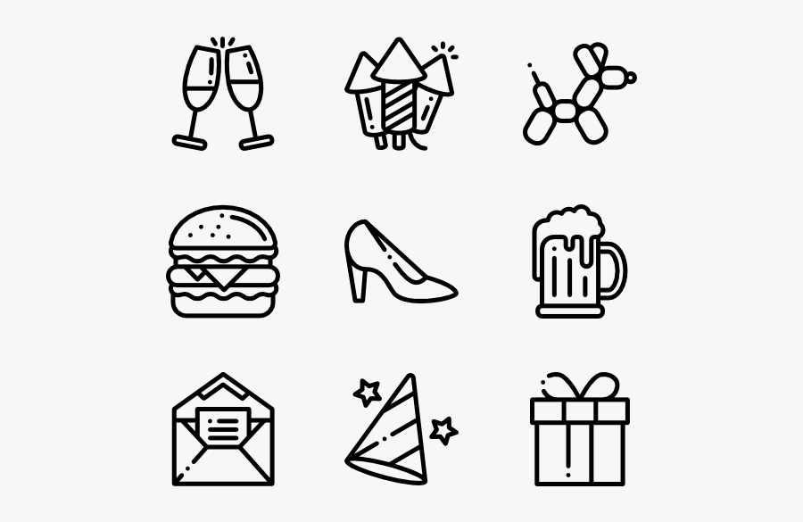 Party And Celebration - Email Phone Address Icons, Transparent Clipart