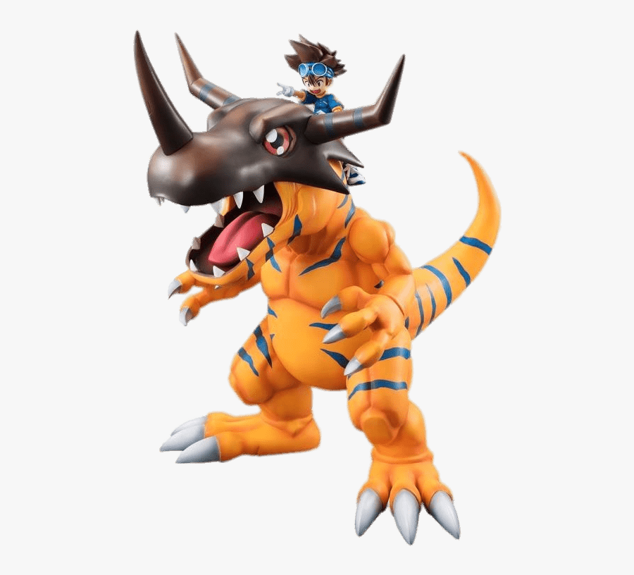 Digimon Characters Greymon And Taichi Transparent Png - Action Figure Digimon, Transparent Clipart