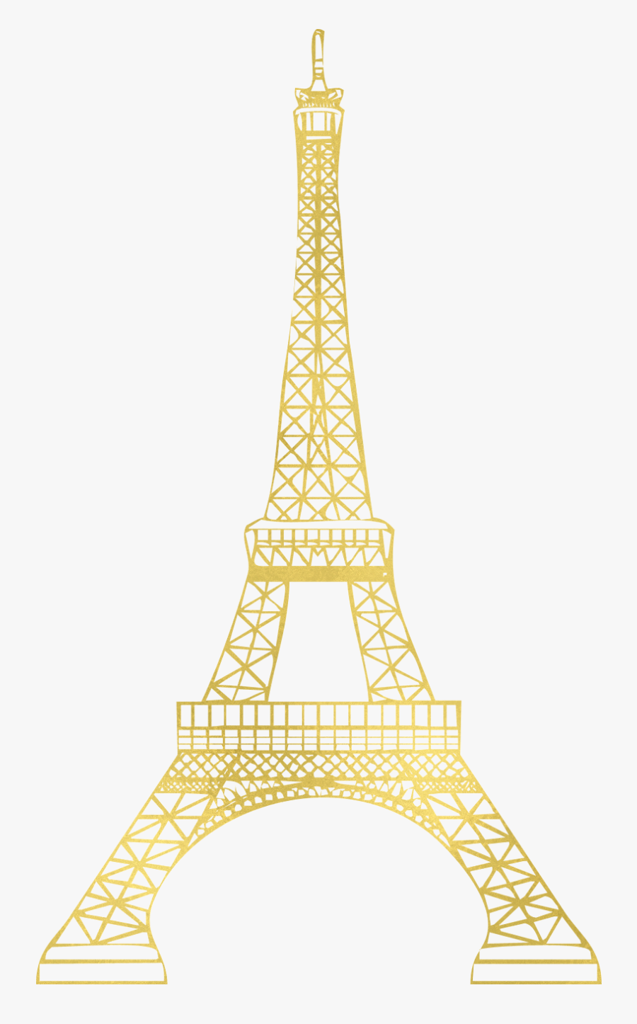 #torreeiffel #paris #torre #eiffel #gold - Clipart Gold Eiffel Tower, Transparent Clipart