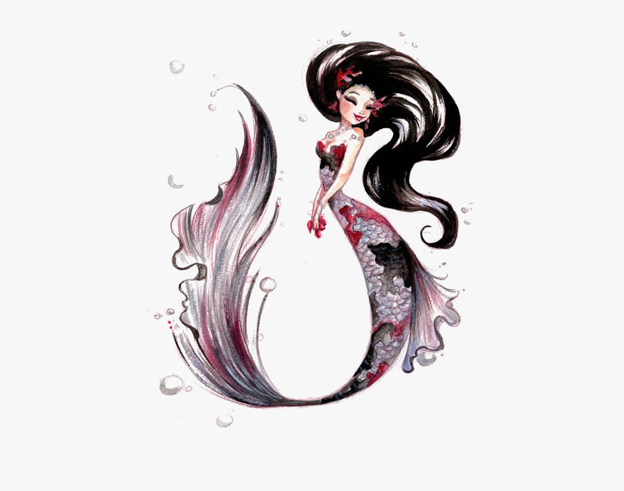 Koi Tattoo Mermaid Sleeve Fantasy Download Hq Png Clipart - Cute Beautiful Mermaid Drawing, Transparent Clipart