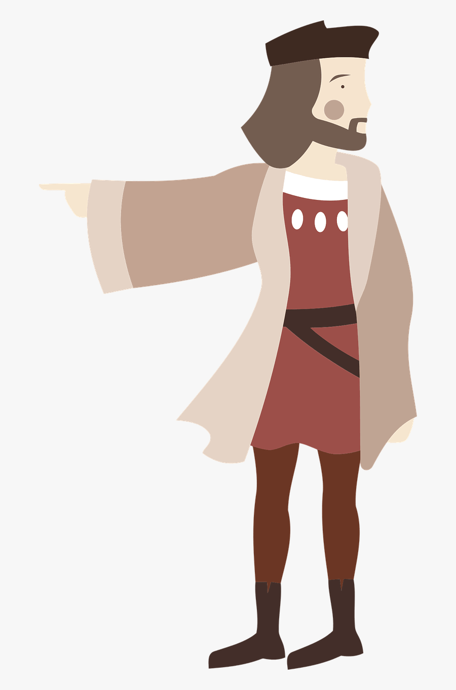 Standing,shoulder,art - Christopher Columbus Cartoon Png, Transparent Clipart