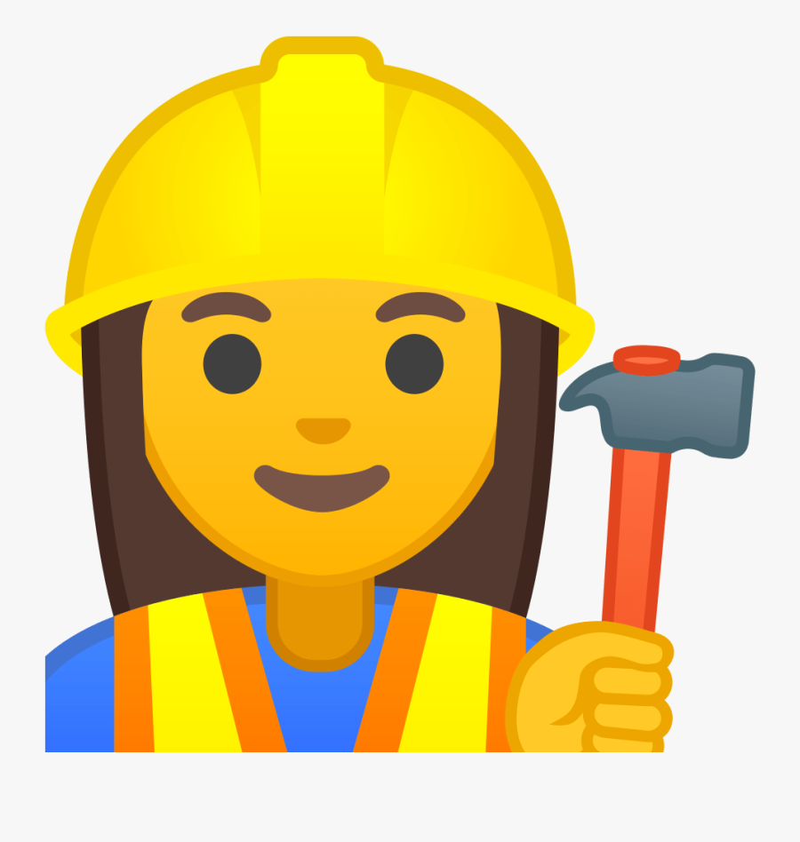 Transparent Jackhammer Clipart - Female Construction Worker Emoji, Transparent Clipart