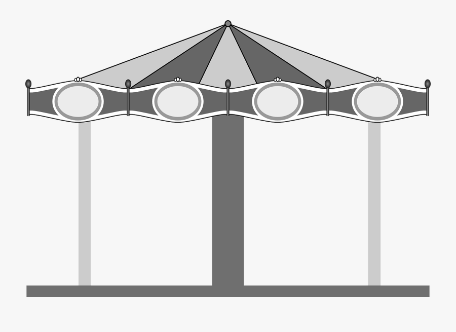 Transparent Merry Go Round Clipart Carnival - Carrousel Free Vector, Transparent Clipart
