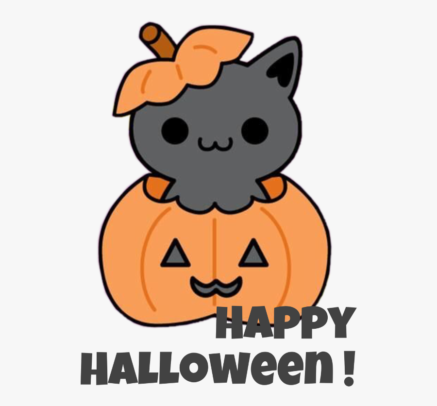 It’s So Cute But It Says « happy Halloween  » Think - Cute Cat Wallpaper Cartoon, Transparent Clipart
