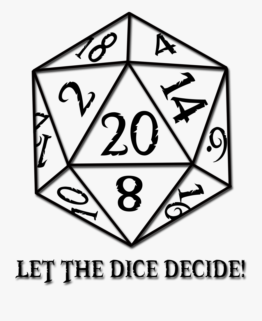 D20 Clipart Critical Success - 20 Sided Dice Drawing, Transparent Clipart