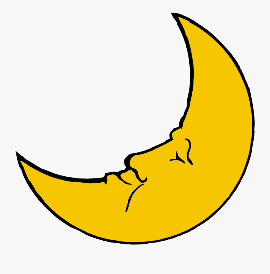 Clipart Of Moon, Thehun And Banana - Crescent Moon Cartoon , Free ...