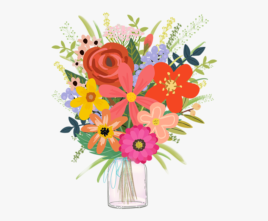 Wildflower Bouquet Painting, Transparent Clipart