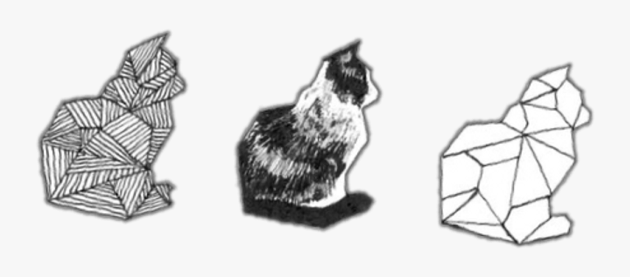 Transparent On Clipart - Tattoo Draw Cat Geometric, Transparent Clipart