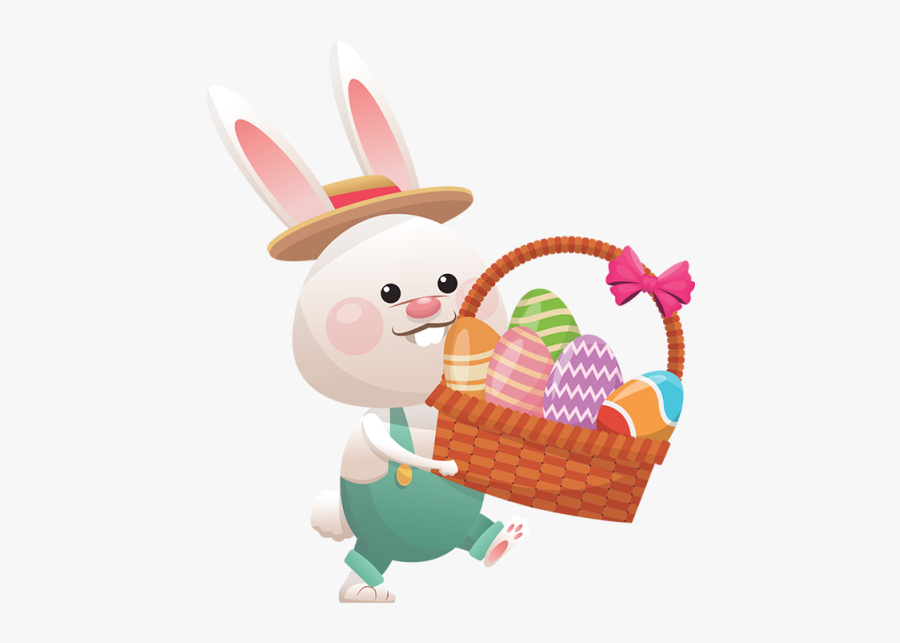 Clip Art Easter Bunny Vector - Happy Easter Basket, Transparent Clipart