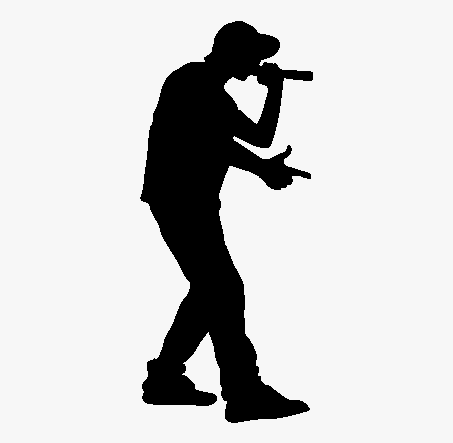 Silhouette Hip Hop Singer, Transparent Clipart